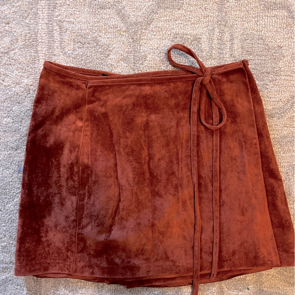 Blank NYC brown suede wrap mini skirt (found at American Threads) - size 29